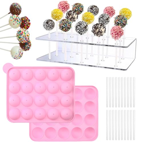Stampo Cake Pop In Silicone - 20 Cavità, Con Bastoncini, Per Lecca Lecca E Dolci - Foto 8