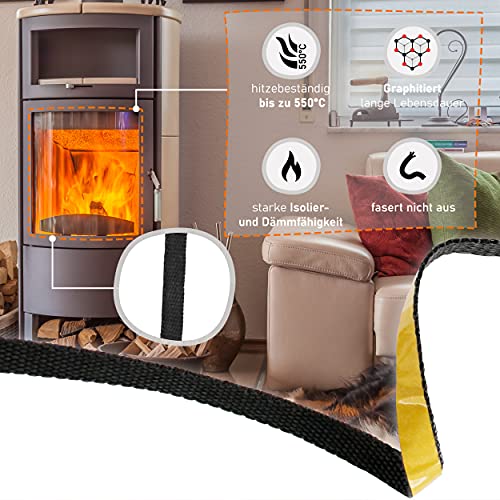 LANZZAS Glasband - afmetingen: 20 x 2 mm - lengte: 0,5 m - vlak- / schoorsteenafdichting zwart - Afbeelding 6