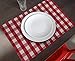 Urban VillaPlacemats for Dining Table 100% Cotton Placemats 14''x20'' Over Sized Tablemats Set of 6Placemats Red/White Buffalo Check Tablemats for Family Dinners Wedding PartiesPlacemats