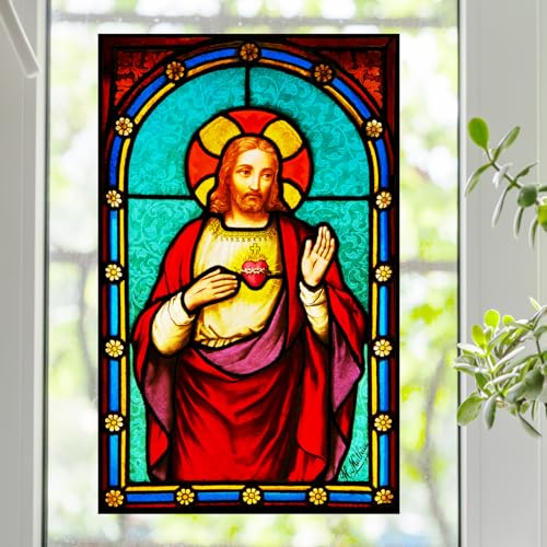 Película para ventana Sacred Heart of Jesus 10.6"x17"