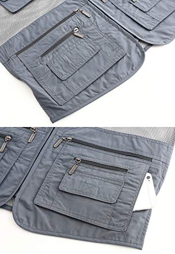 Hbufnha Mens Mesh Lightweight Vest Outdoor Work Fishing Hunting Extra Pockets Vest4