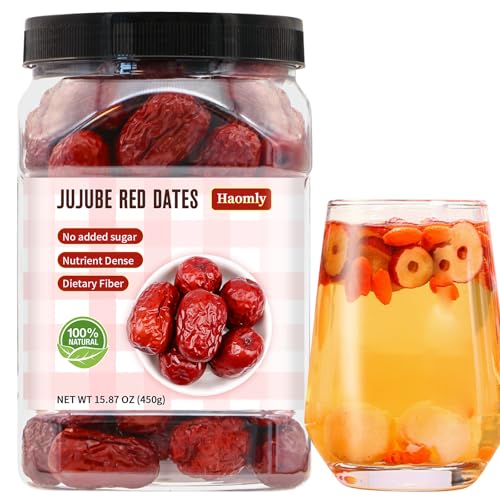 Haomly Jujube Date,15.87oz/450g,Natural Health Snack,Sweet & Chewy & Delicious Dried Dates,Large-size Red Date for Snacking, Brewing Tea, Soup, Baking, Oatmeal,Improve sleep,No Additives