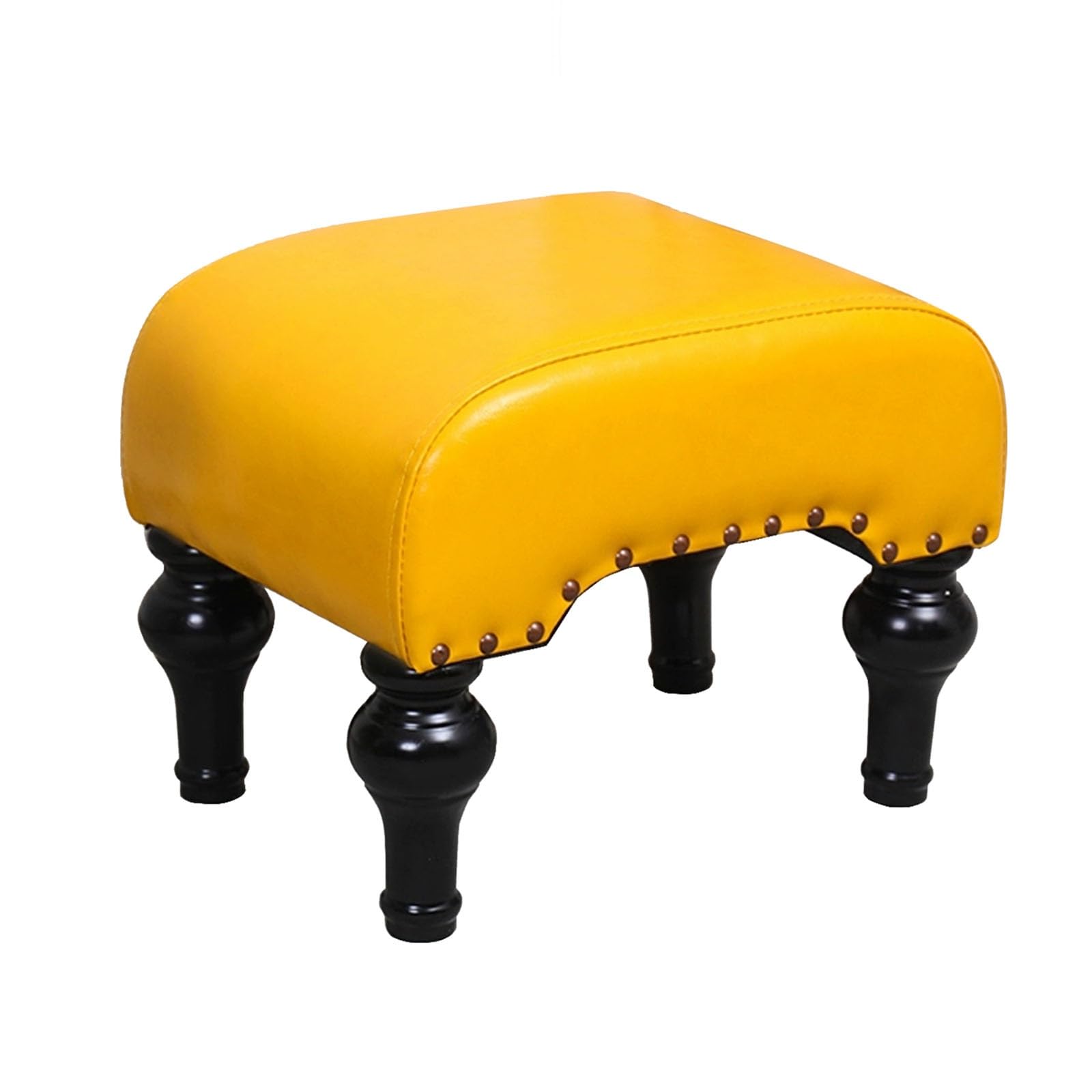 Home Shoe-Changing Stool Shoe-Changing Low Stool Living Room Upholstered Bench Footrest Shoe-Changing Stool 38 * 29 * 30cm(Yellow)