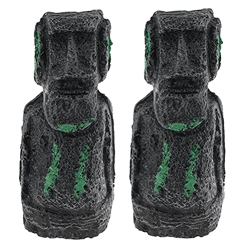 PRETYZOOM Lot de 2 Statues en Résine Style Antique Romain pour Aquarium et Cage à Reptiles, Décoration Paysagère Élégante et Solide pour Aquarium et...