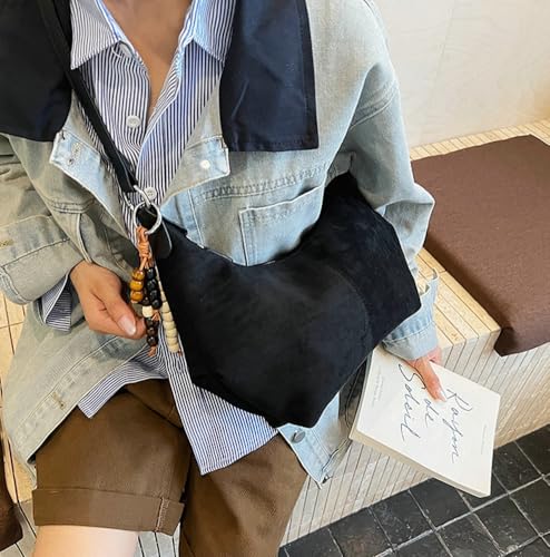 Trendy Faux Suede Bags for Women Shoulder Crossbody Bag Ladies Travel Work Purses Top Handle Handbags Slouchy Hobo Bag2