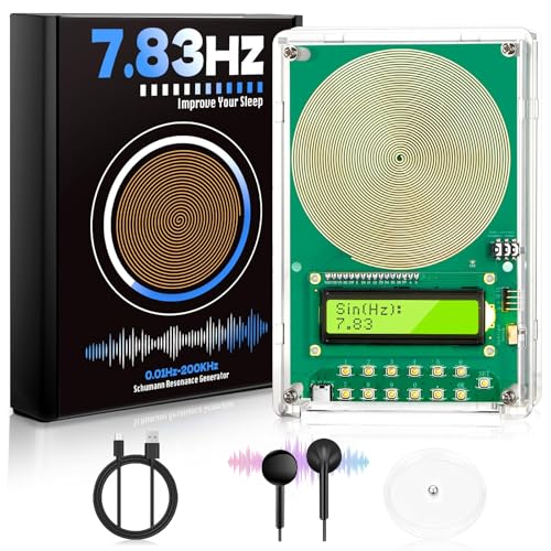 Schumann Frequenz Generator 7.83Hz Einstellbar 0.1Hz-200kHz mit Display & USB-Anschluss - Frequenzgenerator Gerät für Einschlafhilfe tragbar für Zuhause Büro Frequenzzähler & Impulsgeber