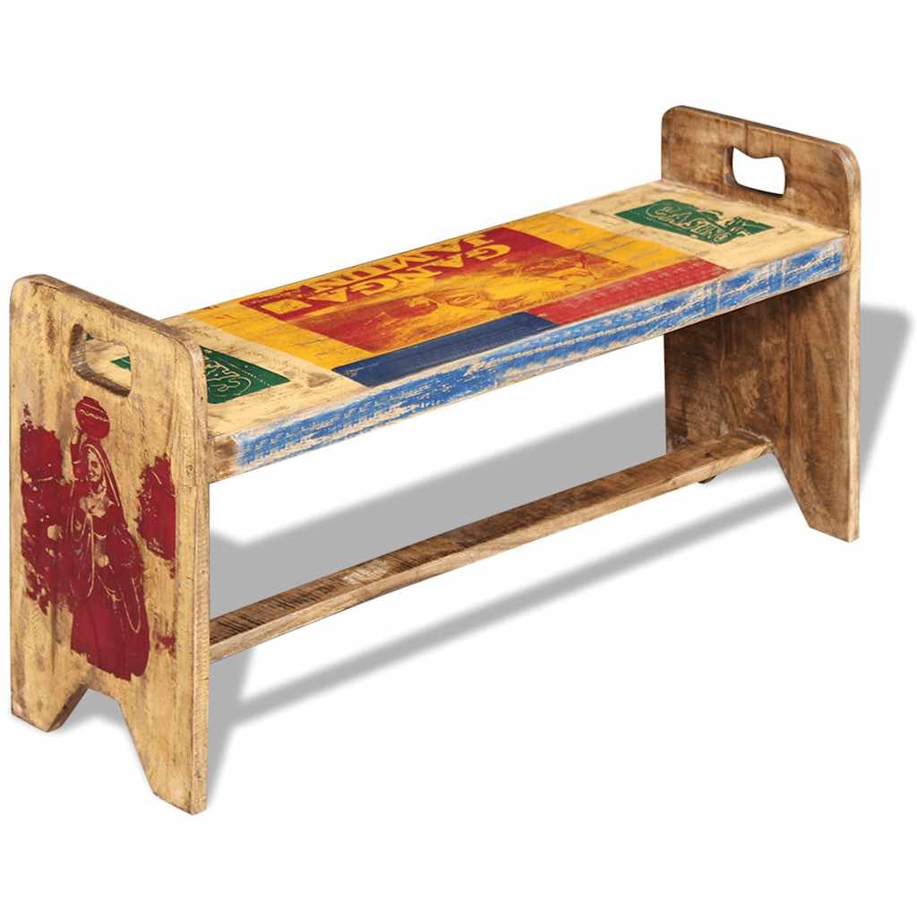 Banco de madera vieja vintage, 100 x 30 x 50 cm, banco de madera, estilo