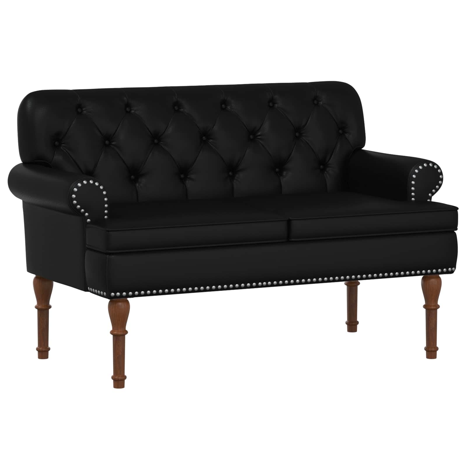 vidaXL Sofa dwuosobowa z guzikowym pikowaniem Czarny 120 x 65 x 77 cm,