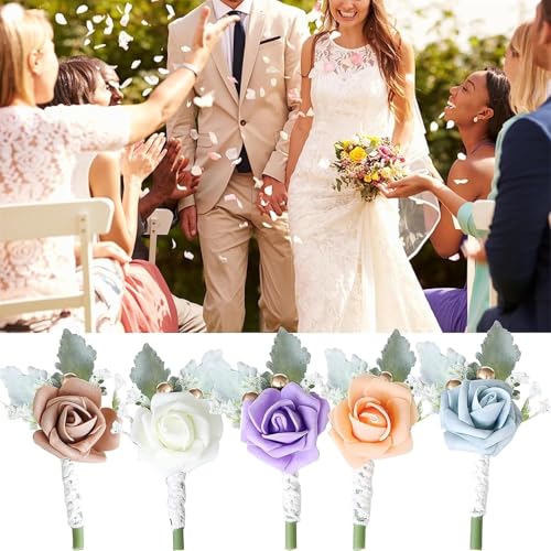 Set de 6 Boutonniere y Corsage para Boda miniatura 7