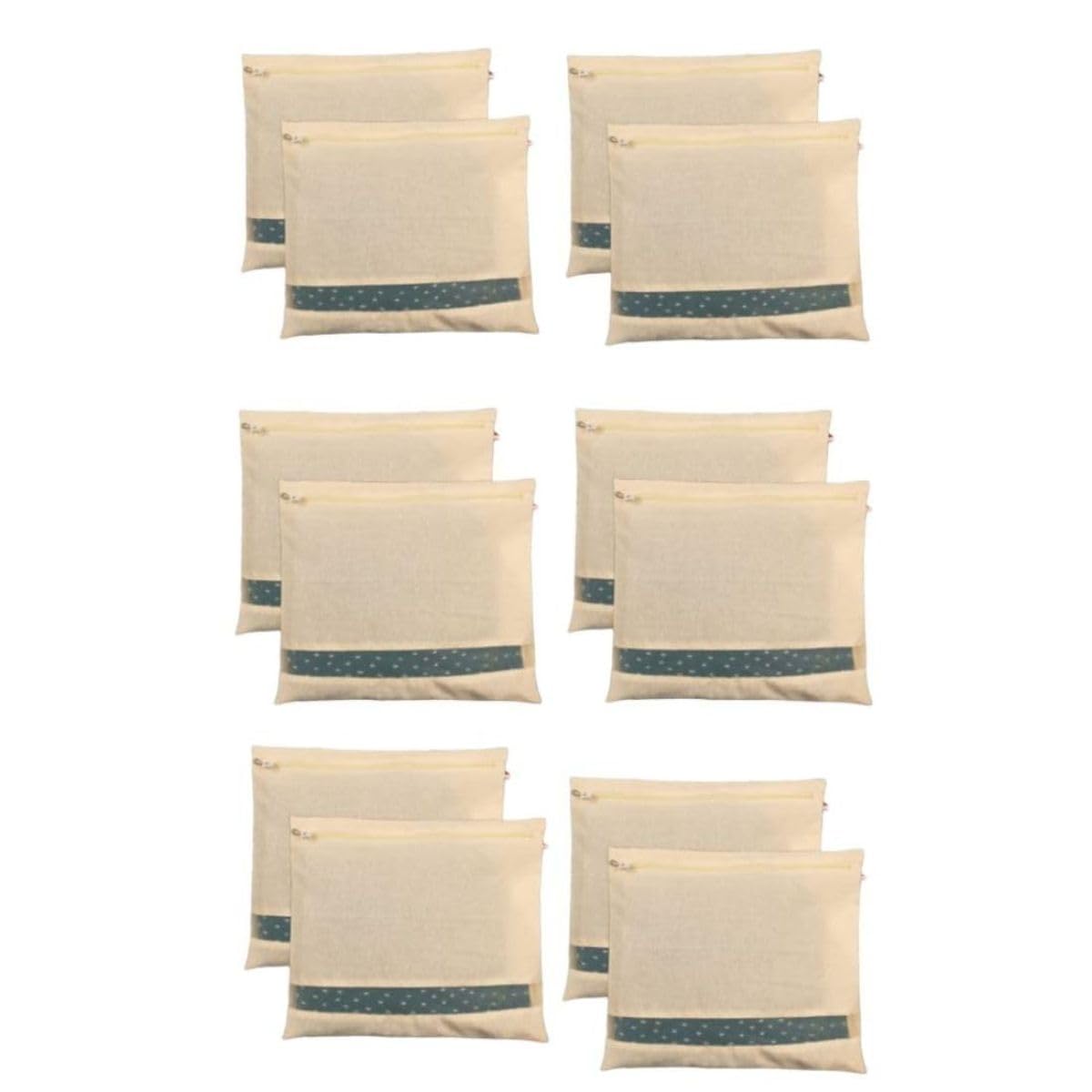 JAYASVA Pack Of 12 Cotton Saree Bags/Covers For Storage/Saree Cover With Zip/Reuseable/Washable Wardrobe Organizer With Transparent Window For Clothes (16 X 14 Inches) 12, Beige (B0CDRSLXC1) Amazon Price History, Amazon Price Tracker