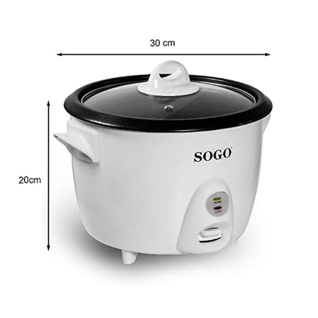 SOGO Arrocera Eléctrica 1,5L Blanca para Cocina Saludable - Olla Arrocera Eléctrica Antiadherente con Función Mantener Caliente - Rice Cooker Compacta Ideal para Arroces de Precisión y Sushi