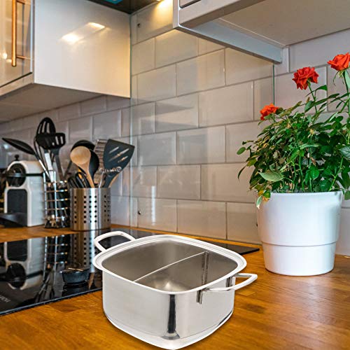 Cabilock Panela de aço inoxidável Shabu Shabu Hot Pot Yuanyang para fogão a gás