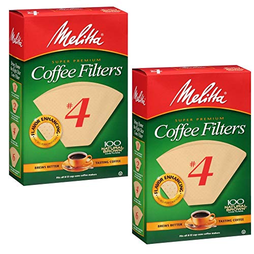 Melittas 4 Coffee Filters, Natural Brown, 100 Count (Pack of 2), 4