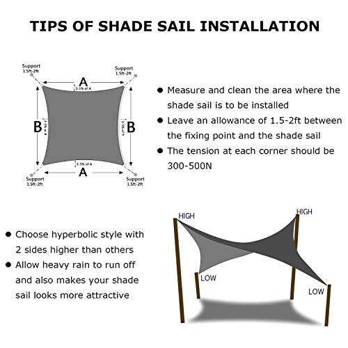 Image of KANAGAWA 10'x10' Sun Shade Sail Dark Gray Curved Square