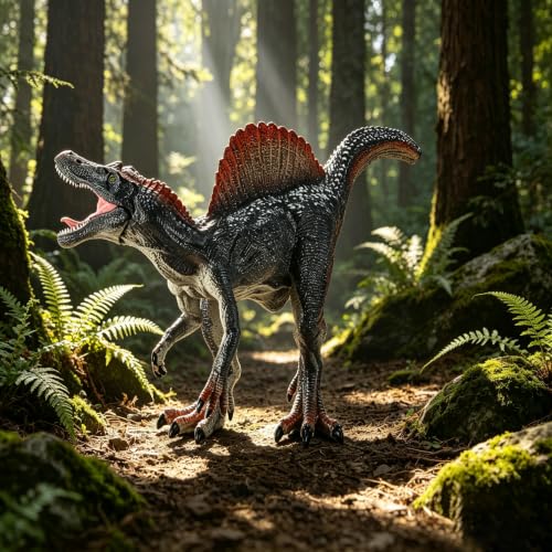 Image of JR PARK Spinosaurus Action Figure with Moveable Jaw Kids Dinosaur Toy