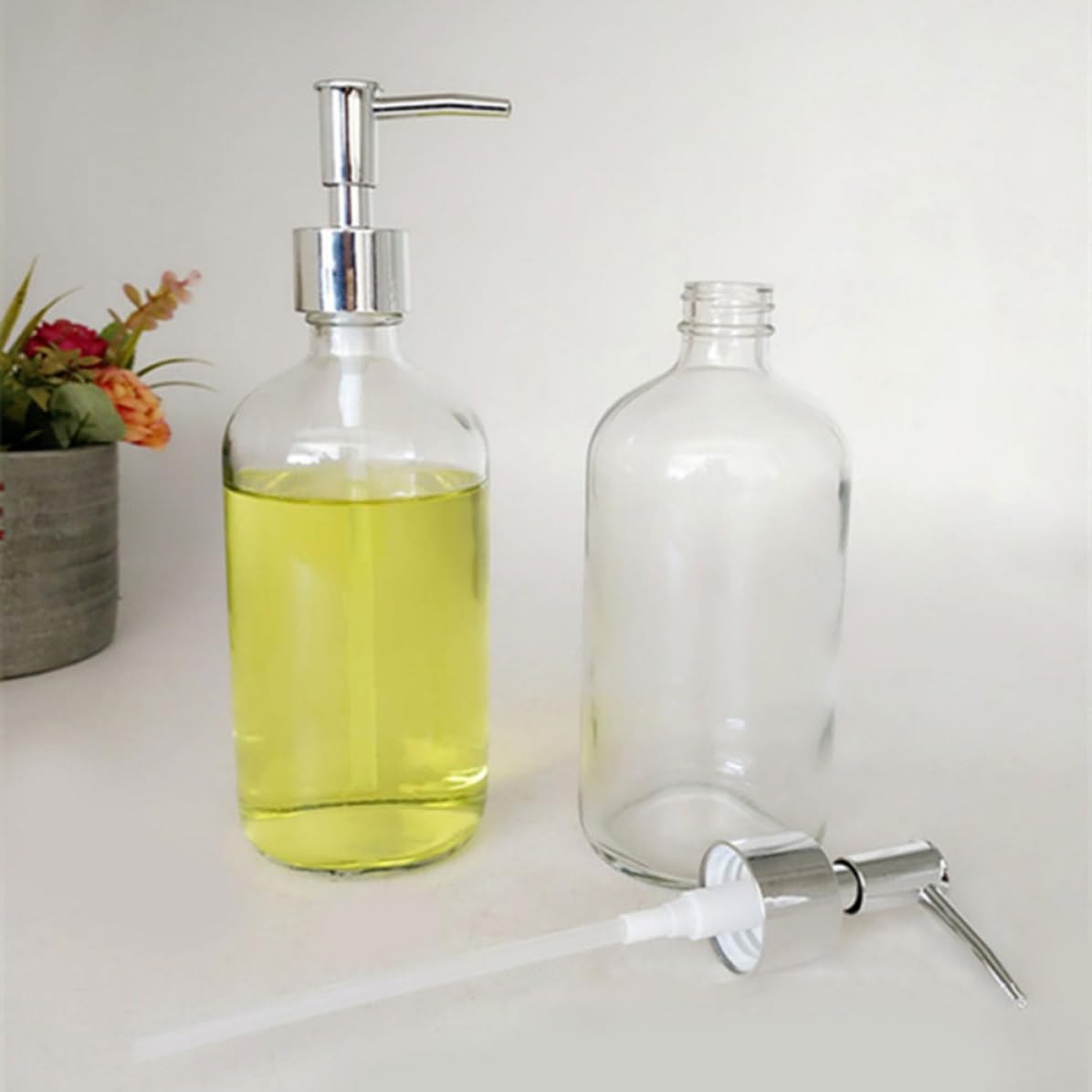 4 Piezas Botella de Loción de Vidrio de 500ml
