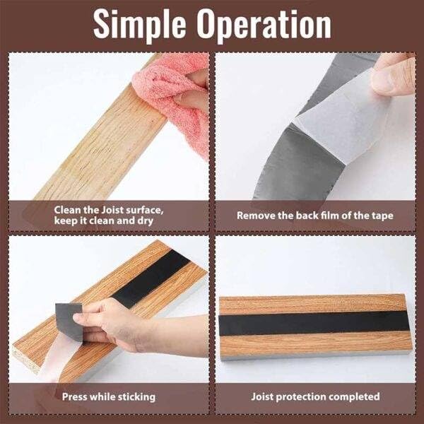 Miniatura 6 de Rheam Cinta de butilo para viguetas de cubierta  1 58 pulgadas x 50 pies x 6 rollos  Sello impermeable, resistente a la intemperie, cinta adhesiva