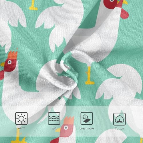 Wusikd White Chicken Girls' Underwear Cotton Green Girls Briefs Soft Toddler Underwear 4T3