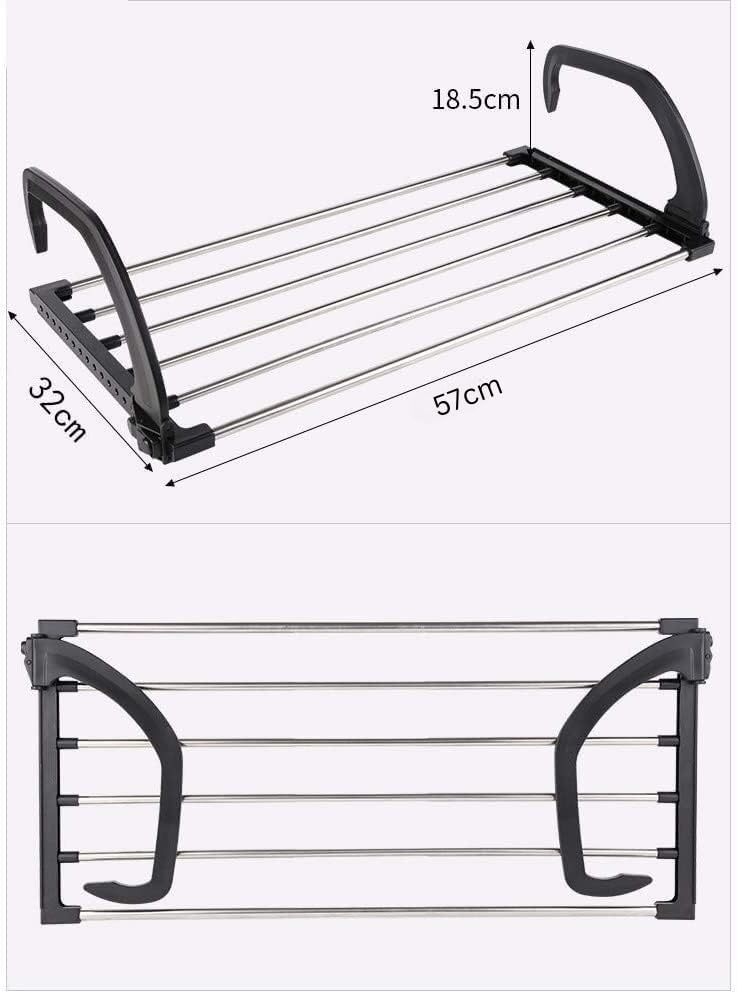 Image of TEESTA Indoor Outdoor Lightweight Towels Clothes Laundry Hangers Portable Clothes Drying Rack For Balcony Railings Windowsill Multi-position Adjustable Clips Radiator Clothes Airer Clothes Drying Rack