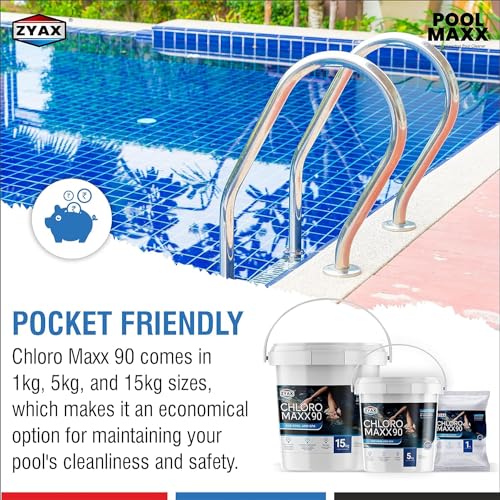 Image of ZYAX Chloro Maxx 90-5Kg (Pack of 2) TCCA 90 Chlorine Granules for Pool Water Treatment
