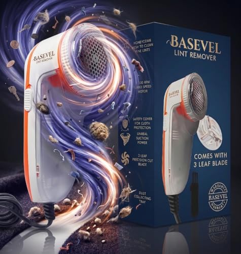 Image of Lint Remover: 9500 RPM Corded Fuzz Remover for Clothes, Sweaters & Furniture - Electric Pilling Shaver with 3-Leaf Blade (3 Months Warranty) (S2)