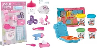 Kit New Born Acessórios de Bonecas + Kit Massinha de Modelar - Divertoys
