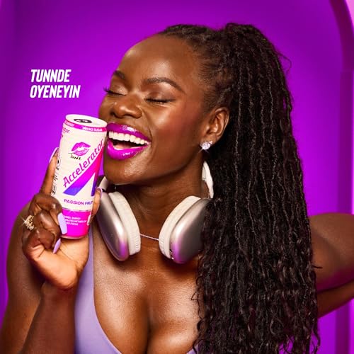 Image of Accelerator Active Energy Drink, Passion Fruit 12oz can (12 pack) | Zero Sugar, Sustained Energy from 100% Natural Caffeine (200mg from Green Coffee Bean & Green Tea extract)