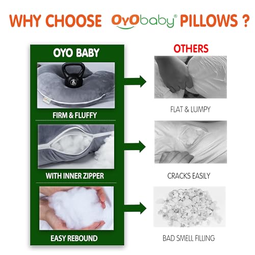Image of OYO BABY Cooling Pregnancy Pillows, U Shaped Silky Maternity Pillow for Pregnant Women, Pregnancy Body Pillow for Sleeping, Back Pain Relief and Pregnant Legs, HIPS, Belly Support (Grey)