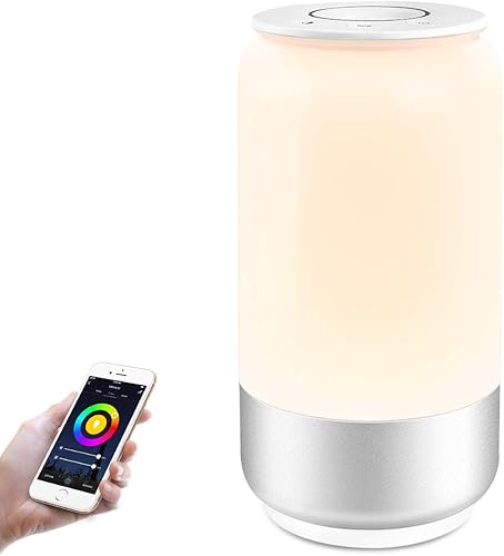 Lepro Lámpara inteligente para dormitorio lámpara de mesita de noche funciona con Alexa Google Home colores sintonizables blanco y rojo verde azul