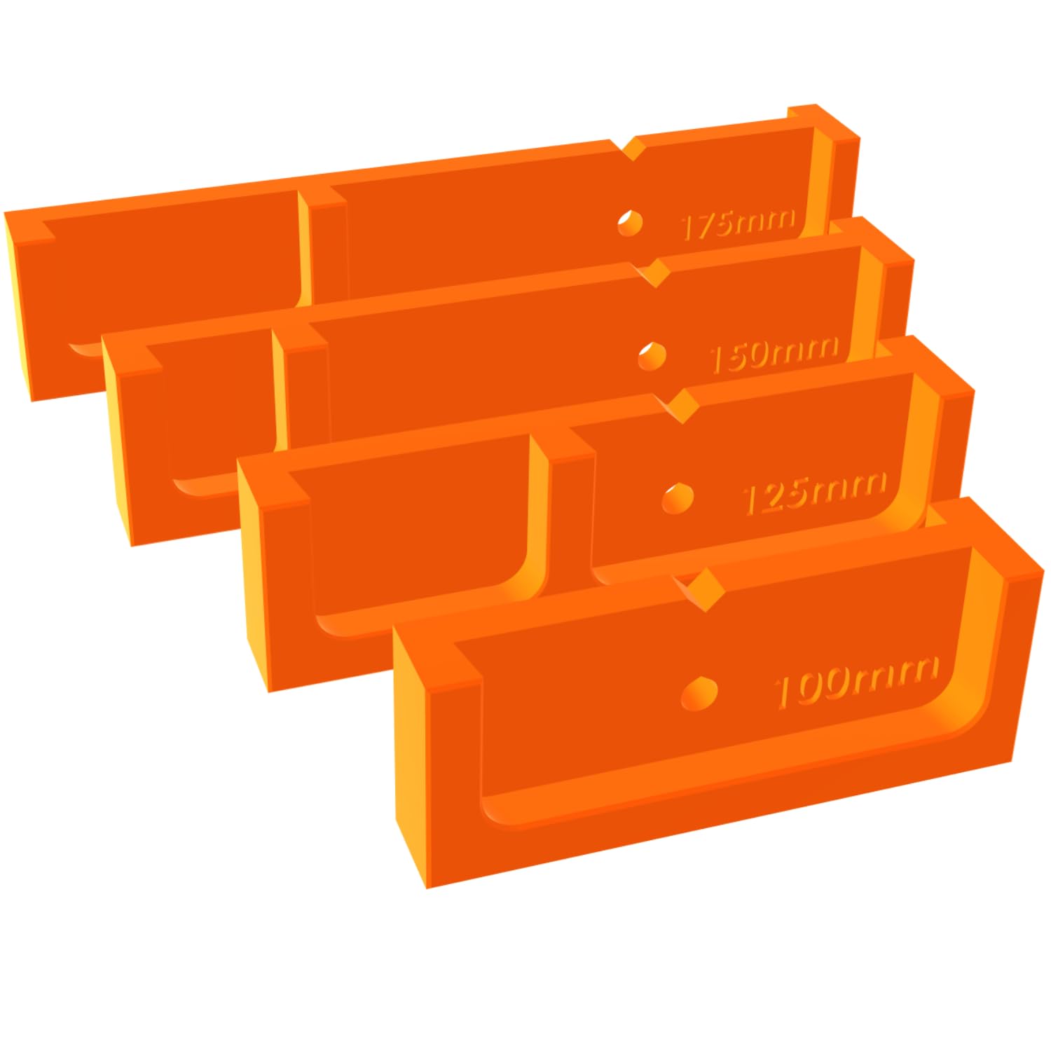 Feather Edge Cladding Spacer Tool - Close Board Fencing Jig with 25mm Overlap Guide - Even Gap Spacing Template for Featheredge Fence Boards (Full Set (100mm 125mm 150mm 175mm))