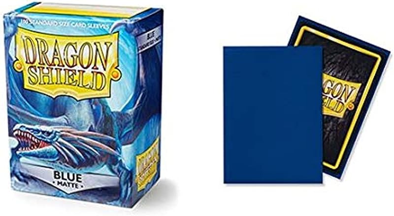 Pack individual de fundas de tarjeta Dragon Shield Matte Blue tamaño estándar de 100 quilates