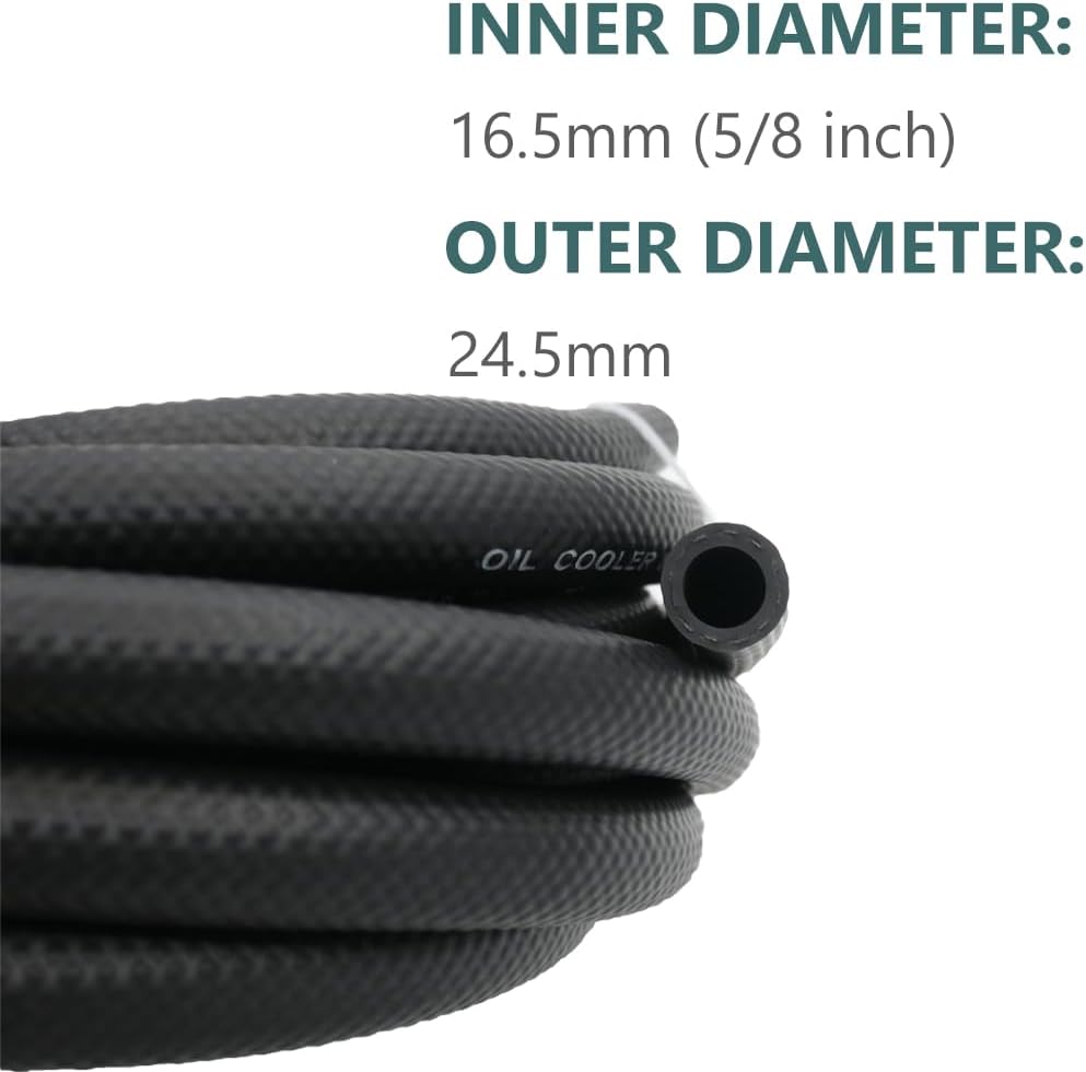 5/8 Transmission Oil Cooler Hose - 300 PSI Fuel Line Hose J1532 For Transmission Fluid, Oil, Coolant, Diesel, Hydraulic Fluid, Lubricant, Gas 20FT