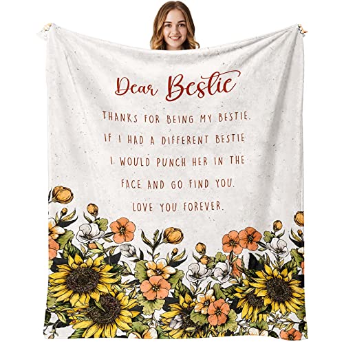 Bestie Gifts for Women, Best Friend Birthday Gifts, Funny Birthday Gifts for Besties, Unique BFF Birthday Gifts for Woman, Bestfriend Birthday Gift Ideas, Friendship Gifts Throw Blanket 152 x 127 cm