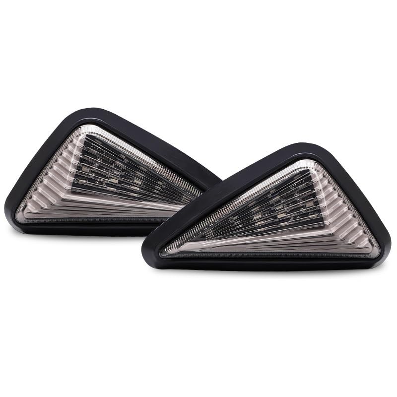 Clignotants LED triangulaires avec feux de jour DRL ambre rouge