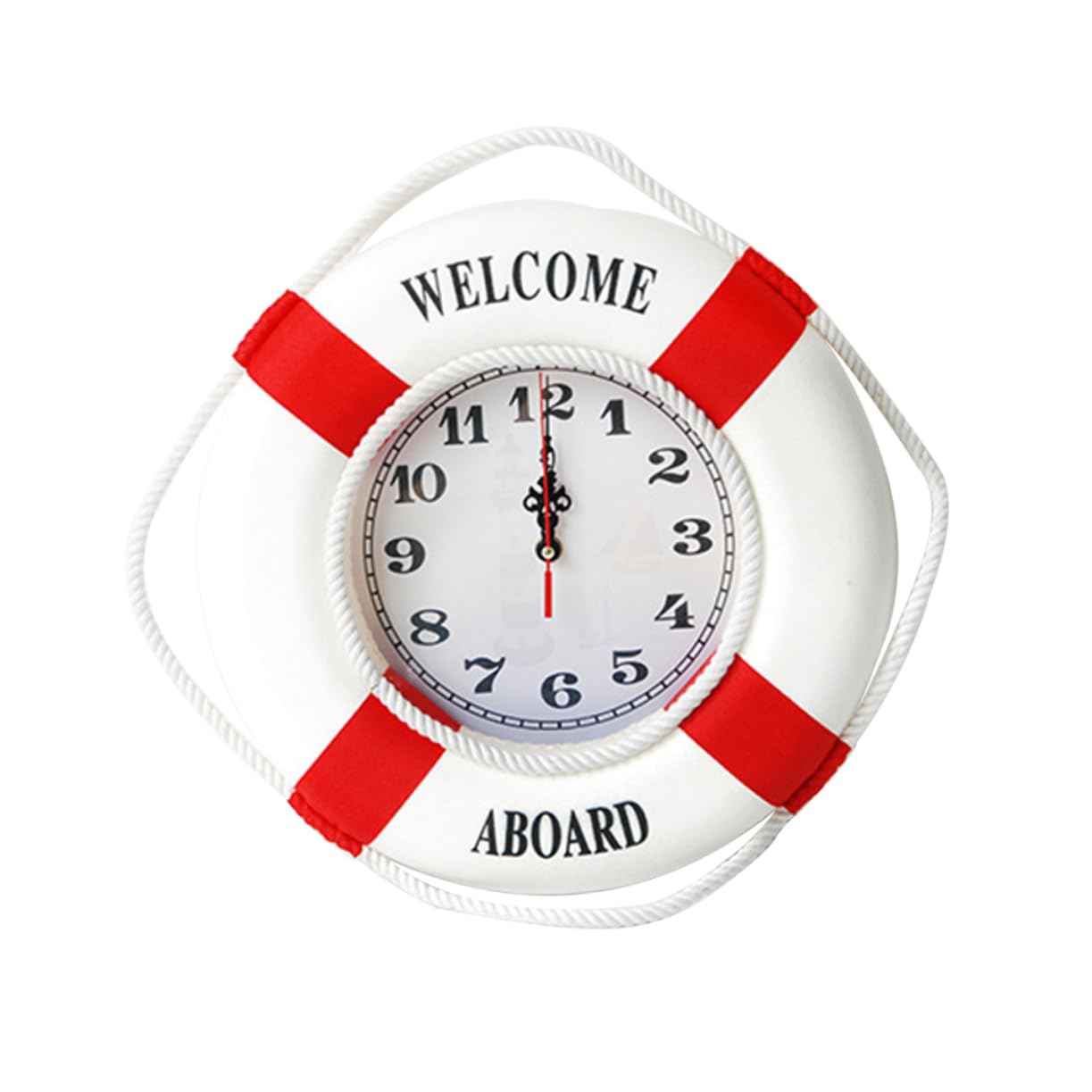 ABOOFAN Vetro Rosso Orologio da Parete 35cm Salvagente