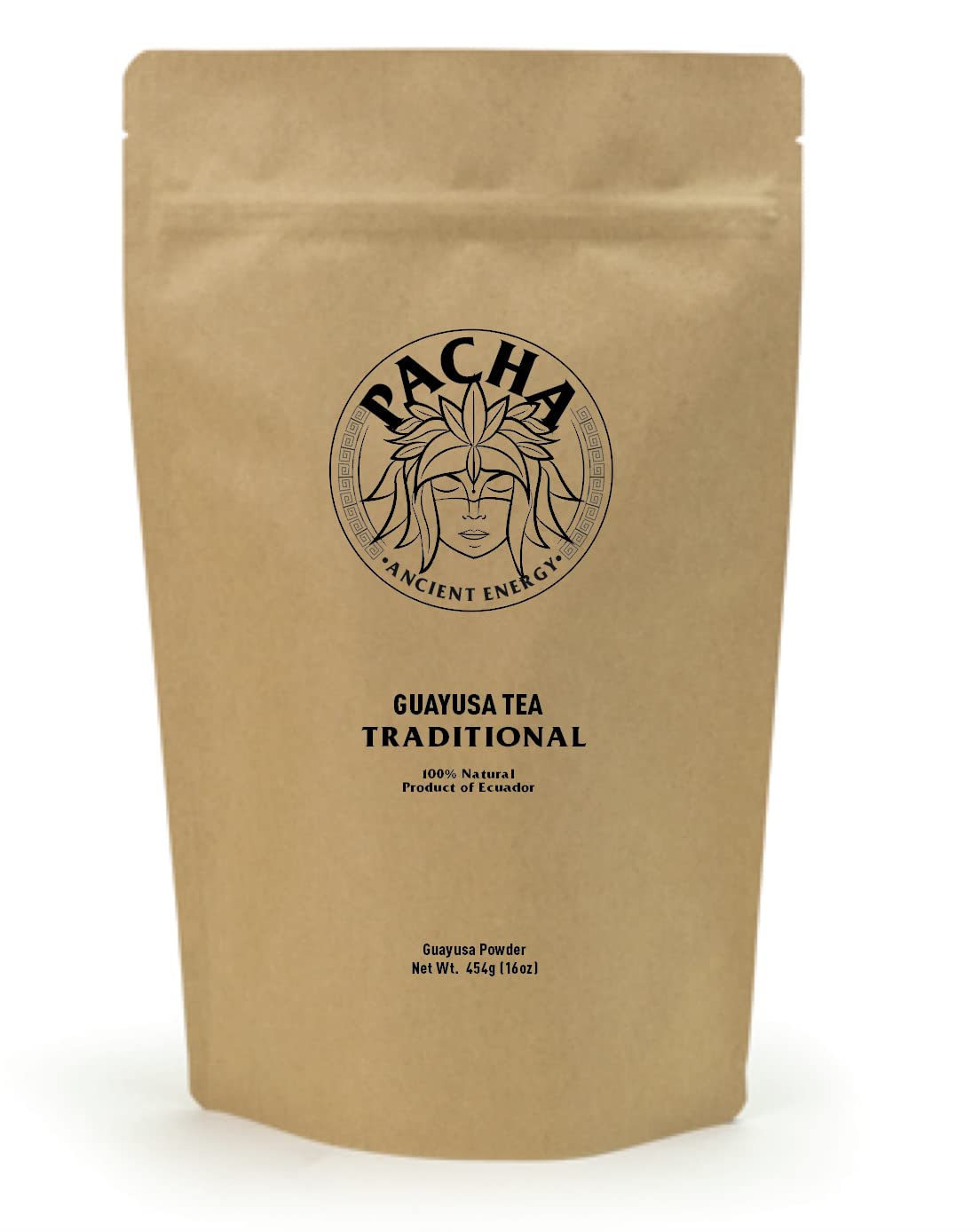 GUAYUSA POWDER by PACHA,1 Pound (16oz), Guayusa Tea Organic, L Theanine Tea, Organic Loose Green Tea, Tea Leaves Loose Leaf, Yerba Mate Substitute, Te Mate, and Coffee Alternative