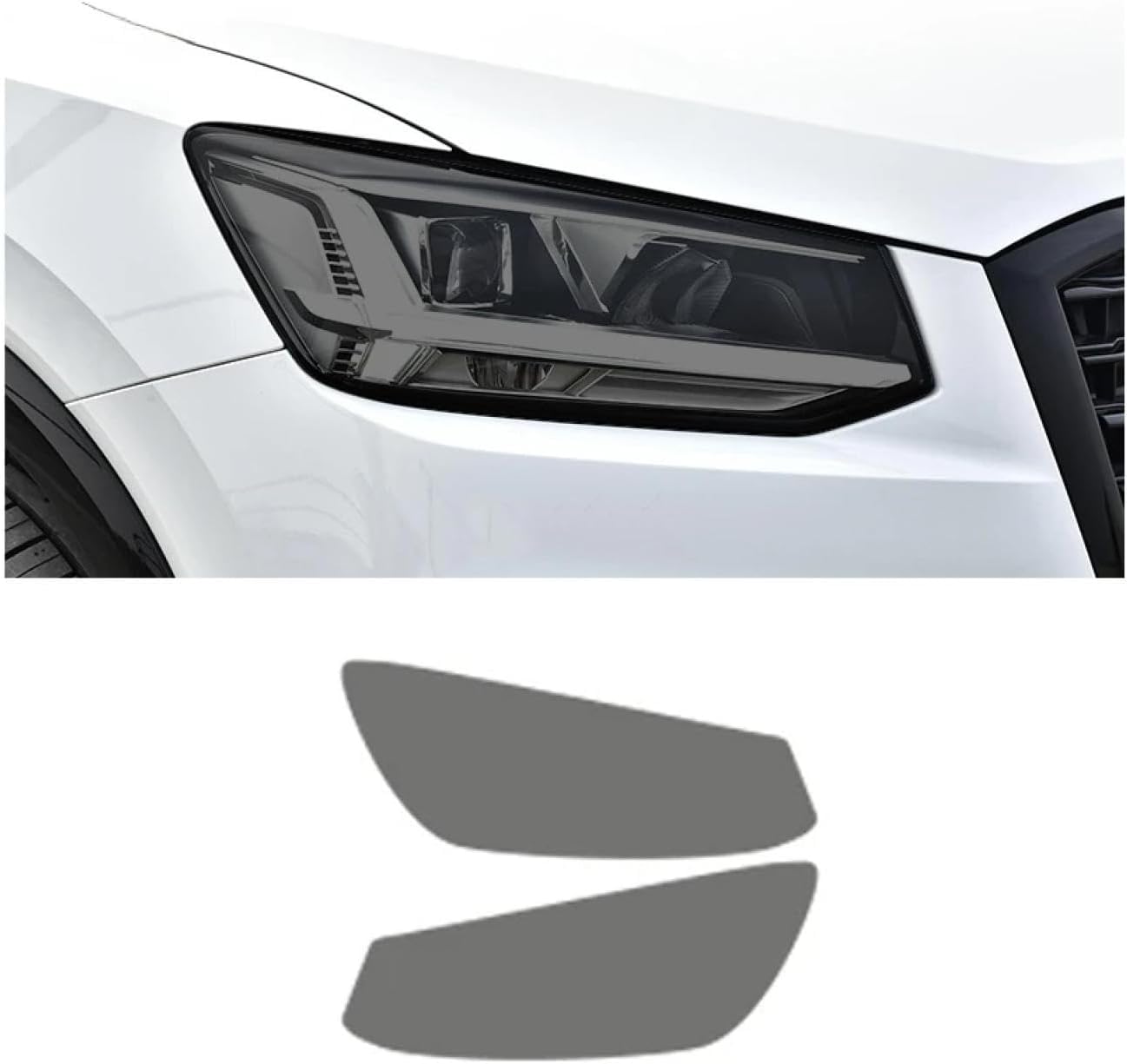 SamLng Car Front Light Film for Q2 2017 2018 2019 2020 2021 Light Controlled TPU Car Front Headlamp Protection Film Color Changing Car Headlight Film TPU Lamp Film Precut Headlight Protective Film