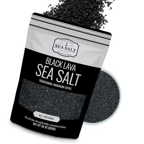 Black Lava Hawaiian Sea Salt Infused with Activated Charcoal &ndash; Hawaiian-Style Black Salt for...