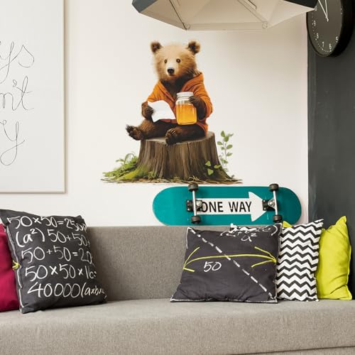 Vinilo decorativo de oso con acuarela, removible e impermeable miniatura 6