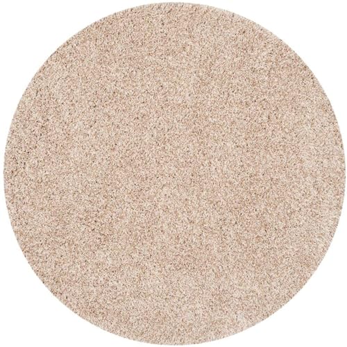 Image of Solid Fluffy Rugs and Carpet for Hall and Drawing Room 5x5 Round M-2