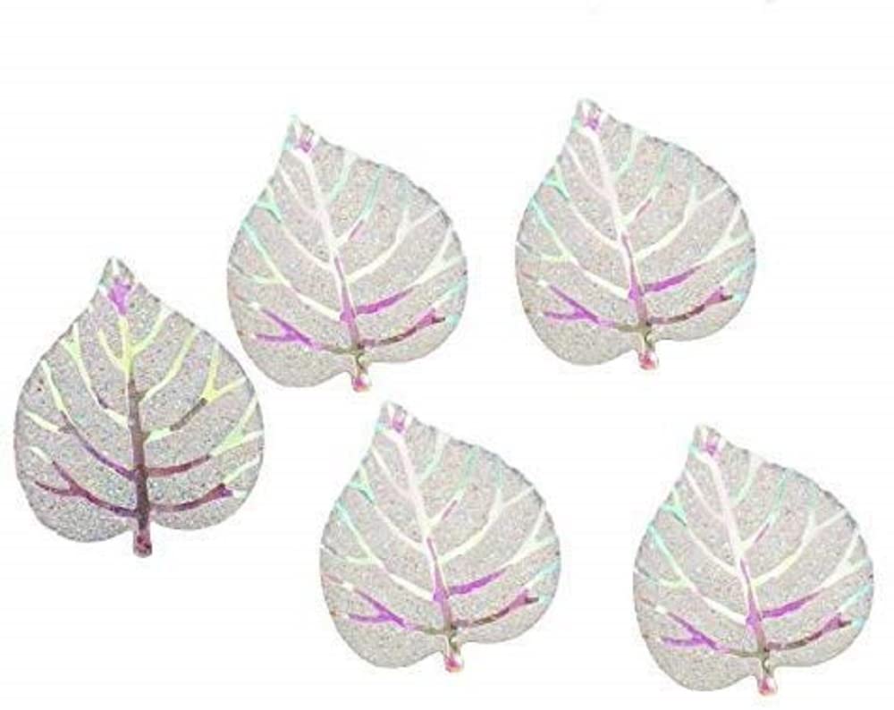 Syntego Gold 15 White And Glitter Leaves 26Mm Resin Christmas Embellishments Card Making Crafts