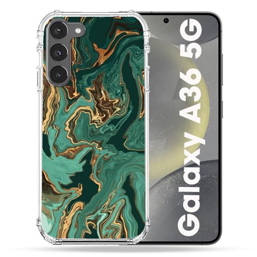 Coque Samsung A36 5G Cokitec antichoc renforcée marbre vert chic
