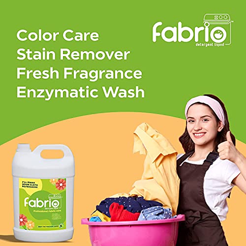 Image of Fabrio Liquid Detergent 5L | Laundry Wash for Fabric Care | Color Care With Stain Remover | Top and Front Load Washing | Enzymatic Wash | Best For Machine Wash
