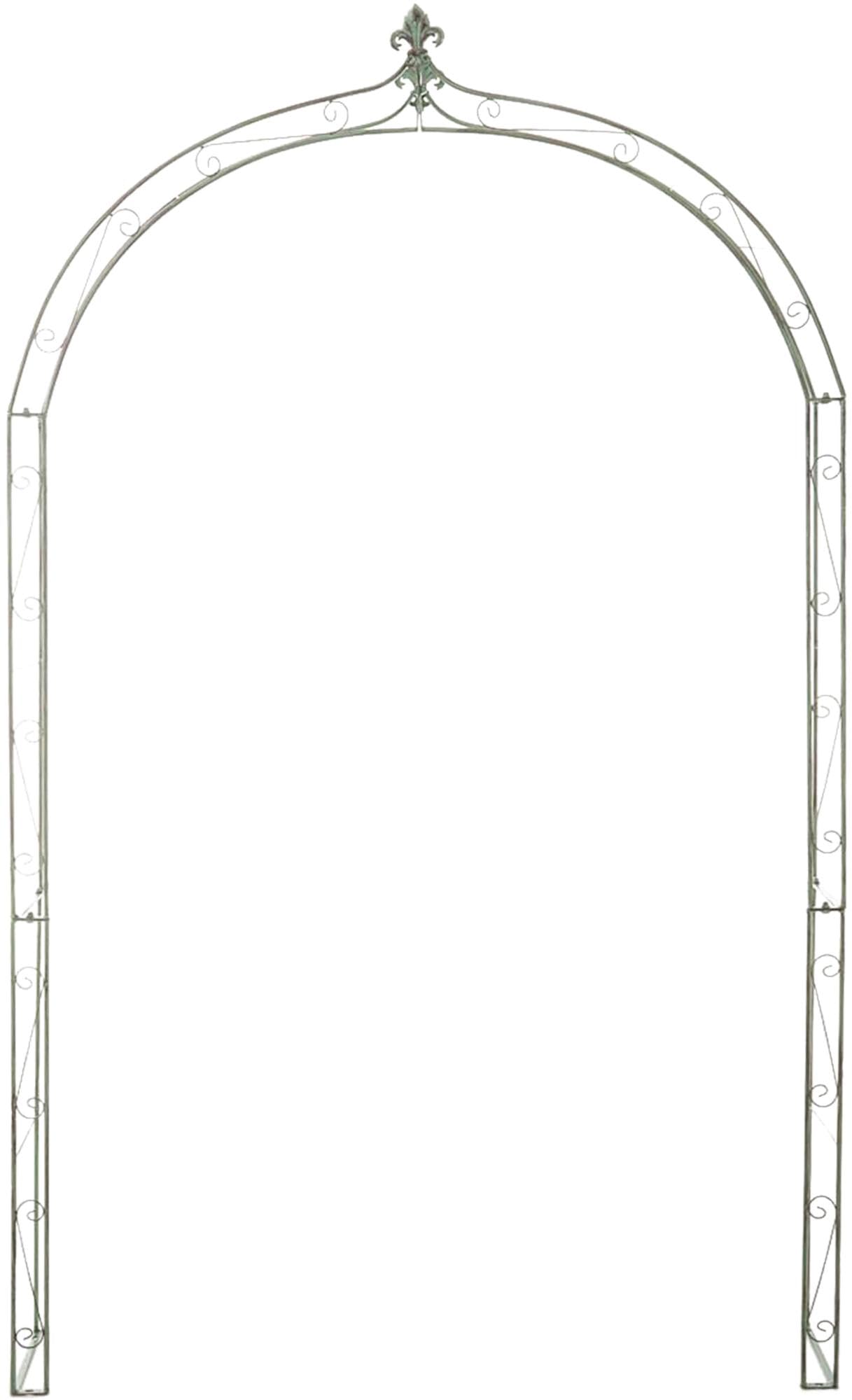 CLP Arco per Rose in Metallo Stabile Anna, Supporto Robusto per Rampicanti, Arco da Giardino Resistente alle Intemperie in Stile Rustico, Colore:antico-verde