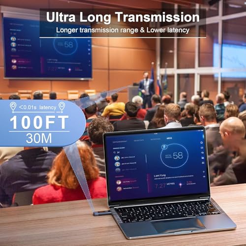 Image of Wireless HDMI Transmitter and Receiver, Plug and Play 2025 Upgraded LED Display, 4K Decode & 1080P Output,Portable 2.4G /5G Wireless HDMI Extender,Compatible with PC /Laptop /Camera /HDTV /Projector