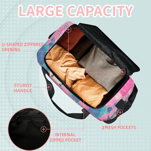 Crazy Llama Travel Duffle Bag - Waterproof weekend luggage bag, men's sports and fitness bag, delivery hospital storage bag, overnight luggage bag with pull rod cover4