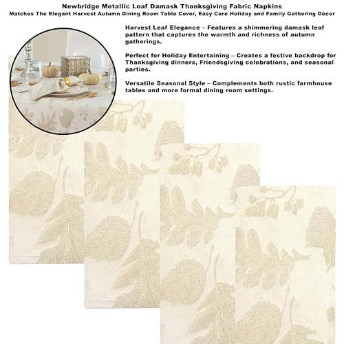Servilletas de tela Newbridge Ivory Gold 18x18 Set x4 miniatura 2
