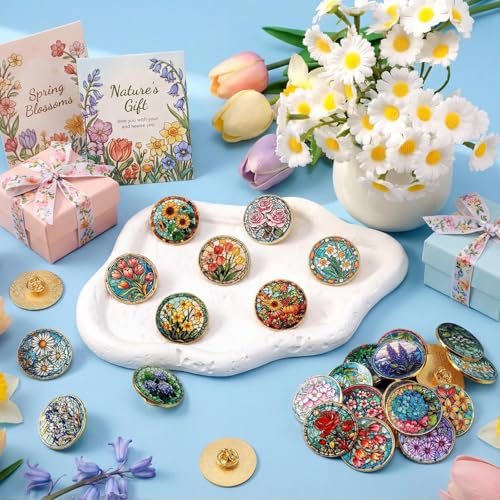 Image of Landical 30 /60 Pcs Cute Enamel Pins Bulk Plant Flower Animal Halloween Gothic Fall Pumpkin Cartoon Lapel Pin Brooches Jewelry Gift for Backpack Clothes Hats Accessories
