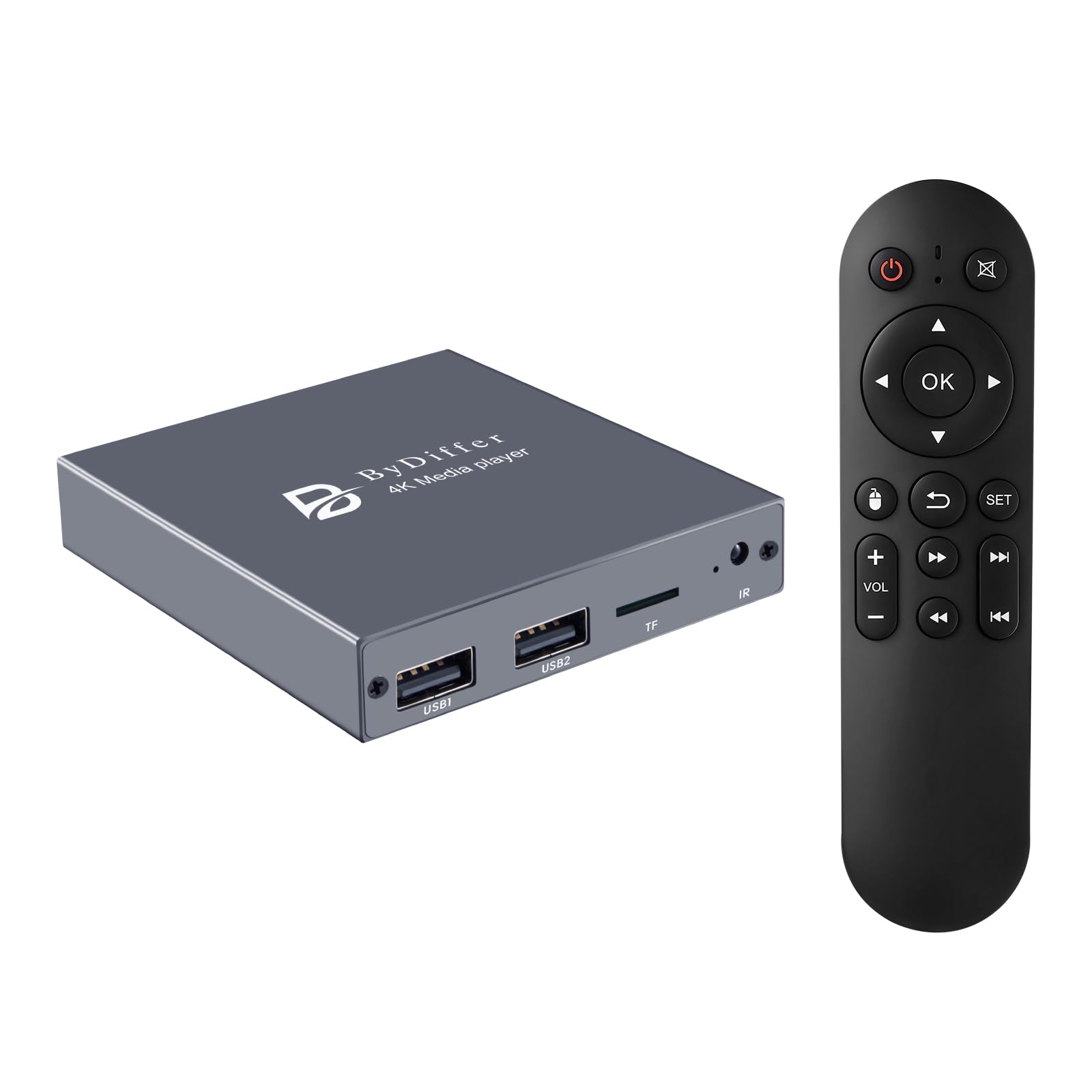 ByDiffer 4K Digital Media Player TV MP4 Video Player for USB Drive TF Card 4K 60Hz Digital Signage