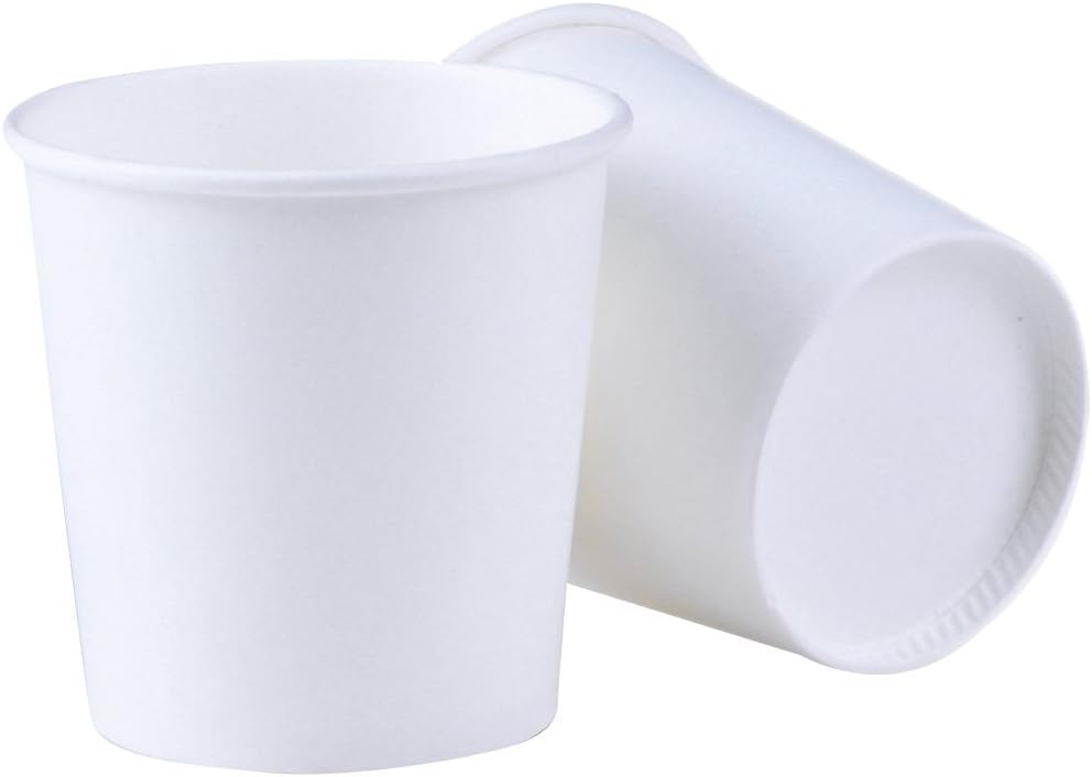 Bathroom Cup 500 Pack 4 OZ Espresso Cups Luckypack Sampling Paper Coffee Cups For Hot and Cold Beverages Plain White Disposable Travel To Go Small Cups